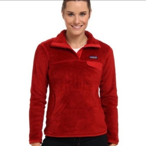 Patagonia ReTool Snap-T Polartec Pullover Fleece Red Women’s Size S - Picture 5 of 16